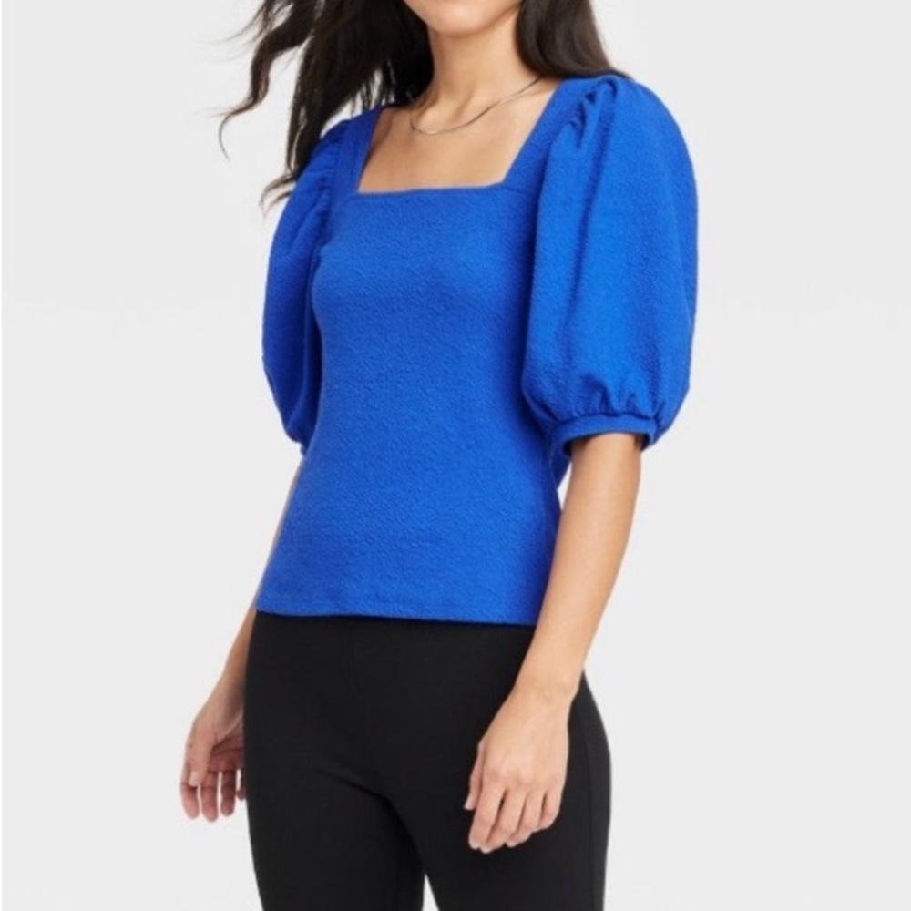 A New Day Women’s Puff Elbow Sleeve Top Size Large